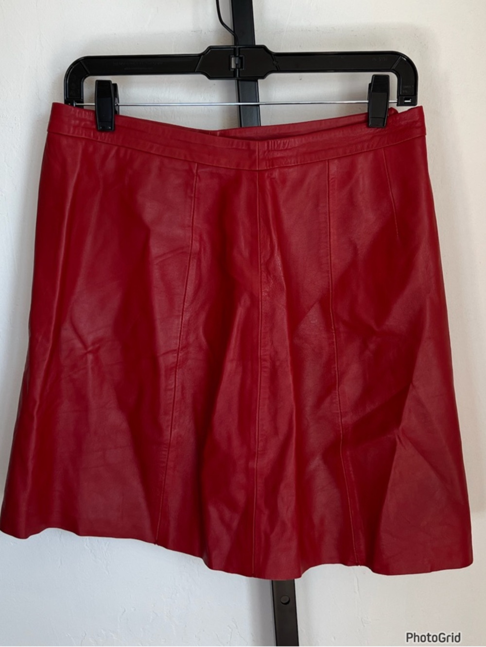 Muubaa 100% Leather Red Mini Skirt Size 8